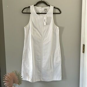 NWT J Crew White Denim Sleeveless Shift Dress - Size 4